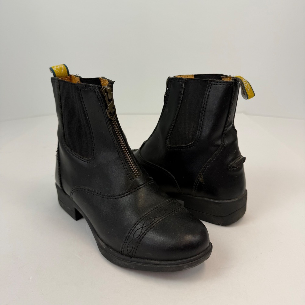 Moretta 9963 Black Leather Front Zip Equestrian Paddock Riding Boots US 4
